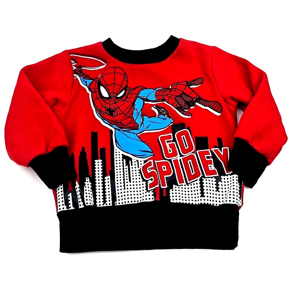 Marvel Spiderman Sweatshirt Size 12m Baby Boys Go Spidey Long Sleeve Red